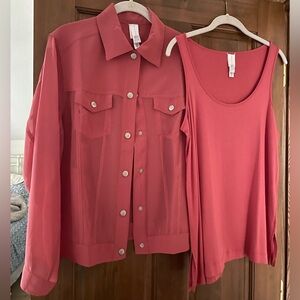 MarlaWynne Coral Jacket and Tank Set Size M
